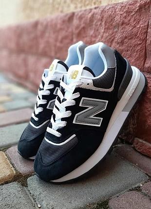 New balance 574 legacy чорні на білій (темно сіра n) замшасітка