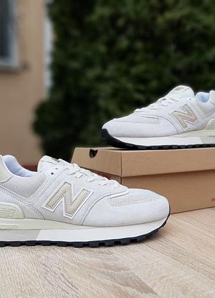 New balance 574 legacy beige бежеві замшатекстиль топ (ліцензія)