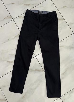 Мальчиковые коттоновые черные джинсы брюки на утяжках h&m 10-11 лет (140-146 см)