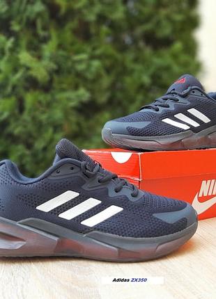 Adidas zx350 сині з красним текстиль