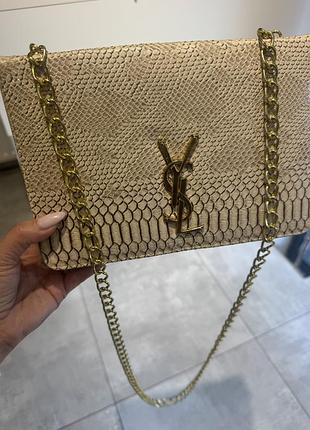 Сумка бежевая yves saint laurent