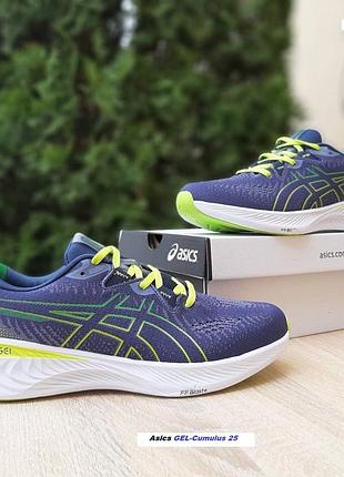 Asics gel-cumulus 25 сині з салатовим текстиль топ