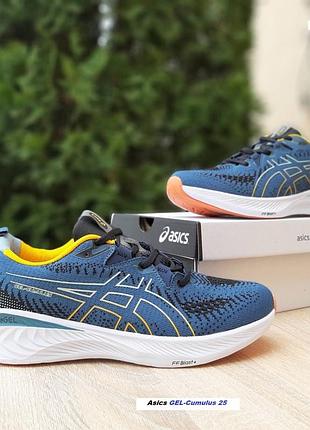 Asics gel-cumulus 25 сині з помаранчевим текстиль топ