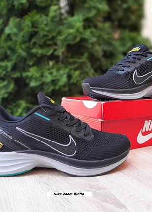 Nike zoom winflo чорні з зеленим щільний текстиль та велика сітка топ (ліцензія) супер ціна