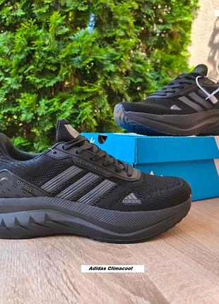 Adidas climacool чорні щільний текстиль та велика сітка топ (ліцензія) супер ціна