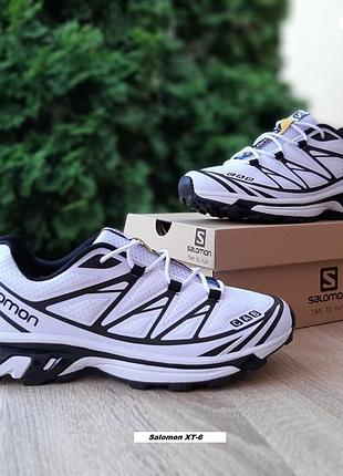 Salomon xt-6 білі з чорним текстилькомбіновані матеріали топ