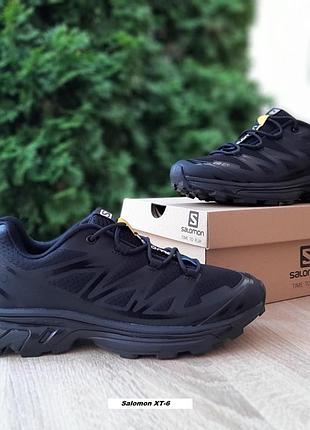 Salomon xt-6 чорні текстилькомбіновані матеріали топ