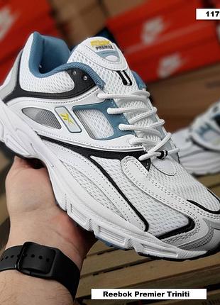 Reebok premier triniti kfs білі з синім текстильсітка топ