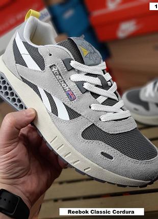 Reebok classic leather cordura світло сірі замшатекстиль топ
