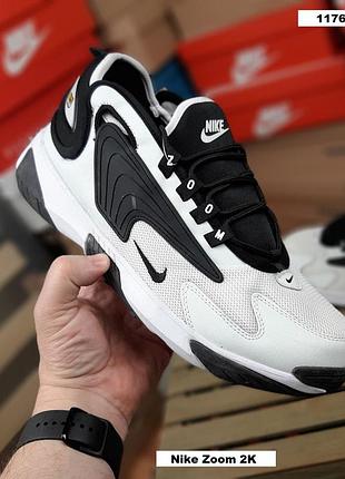 Nike zoom 2k білі з чорним комбіновані матеріали топ