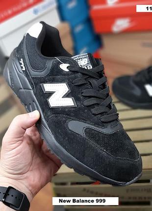 New balance 999 чорні з білим замша топ