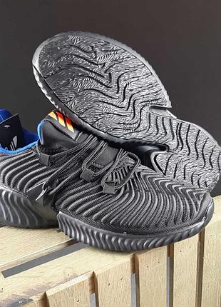 Adidas alphabounce instinct чёрные с синим ткань  супер ціна