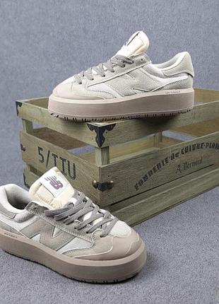 New balance ct302 темно бежевые текстильзамшакожа топ  супер ціна