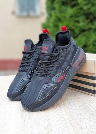 Adidas zx 2k чорні з червоним водовідштовхувальна тканина топ супер ціна