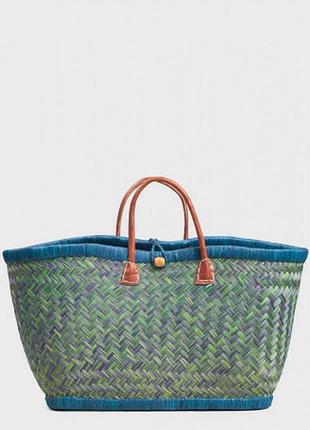 Сумка пляжна le comptoir de la plage aravola mm_tutti_112 плетена натуральні волокна шкіряні ручки стиль прованс