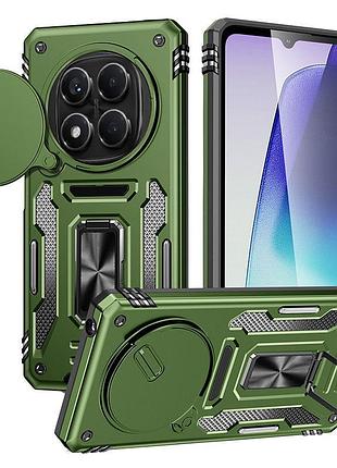Ударопрочный чехол camshield army ring для xiaomi redmi note 14 pro 4g/5g / poco x7 оливковый / army green