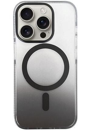 Стильный чехол tpu, pc phantom matte с magsafe для iphone 16 pro max матовая прозрачность grey