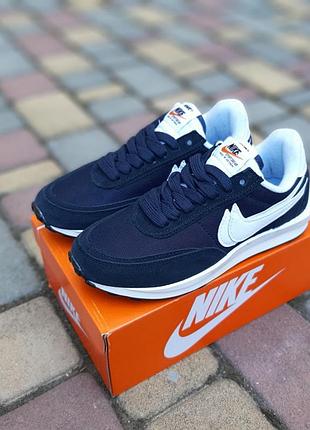 Nike sacai темно сині замша