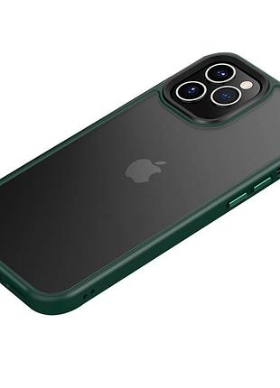 Tpu+pc чехол metal buttons для apple iphone 12 pro / 12 (6.1") зеленый