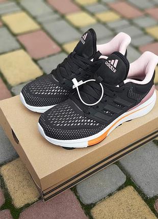 Adidas eq 21 run чорні з пудрою текстильсітка топ