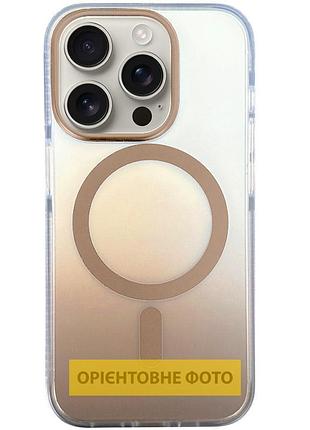 Стильный чехол tpu, pc phantom matte с magsafe для apple iphone 17 pro матовая прозрачность golden