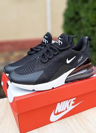 Женские кроссовки nike air max 270 black/white черные с белым (sin)