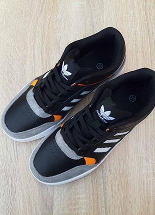Adidas drop step чорні з помаранчевим шкіразамша