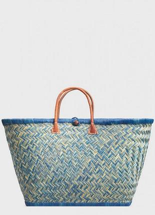 Сумка пляжна le comptoir de la plage aravola mm_tutti_113 плетена велика кошик натуральні волокна для пляжу покупок з шкіряними ручками