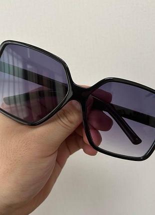 Очки солнцезащитные oversized квадратные черные градиентные y2k кози стайл (sun96)