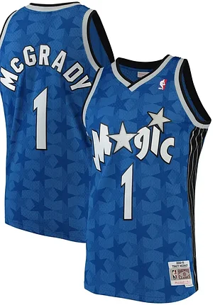 Баскетбольная джерси очень большого размераtracy mcgrady orlando magic 2000-01 blue authentic jersey 5xl nba mitchell &ness