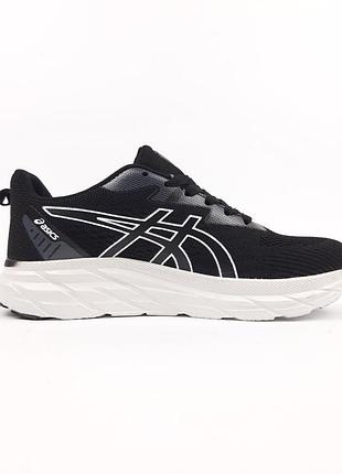 Asics gel-excite 10 чорні на білій сіткатекстиль топ