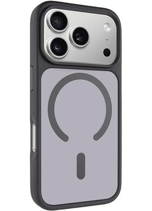 Чехол-накладка metal buttons with magsafe для apple айфон 17 pro max матовый прозрачный с металлическими кнопками, противоударный
