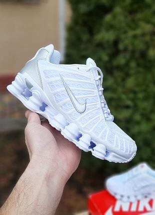 Nike shox tl white metallic білі комбіновані матеріали топ (ліцензія)