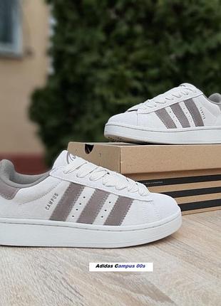 Adidas campus 00s 'chalk бежеві в шоколаді замша топ