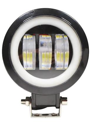 Дополнительная led фара jr 30w круглая с габаритом 12-24v