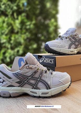 Asics gel-kahana 8 сірі з зеленим комбіновані матеріали топ (ліцензія)