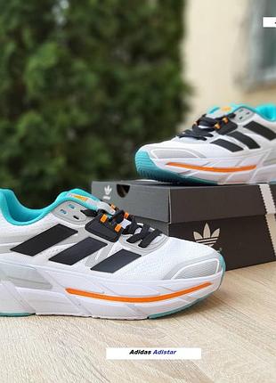 Adidas adistar 2.0 running білі з чорним та бірюзой комбіновані матеріали