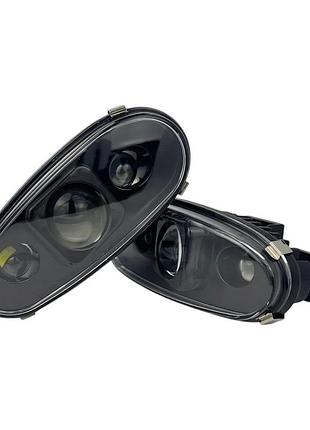 Лінзовані led протитуманні фари daewoo lanos / sens (ланос) ближнє + далеке світло 50w світлодіодні птф light x комплект