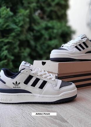 Adidas forum молочні з чорним шкіразамша