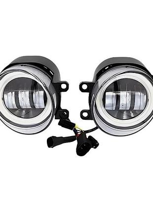 Led противотуманные фары toyota camry / corolla / rav4 / prado с дхо (drl) 30w линзованные птф light x комплект