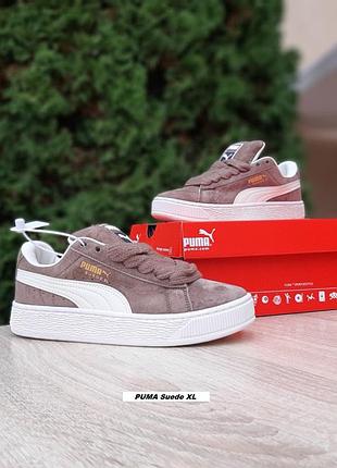 Puma suede xl  кавові замша топ (ліцензія)