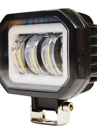 Led фара jr-0-30w-1 квадрат с габаритом дхо 30w 12-24v 95×75×50 мм — универсальная фара стг
