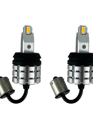Led лампы r1 1156 (p21w) 21w 3000lm желтые canbus (для поворотов)
