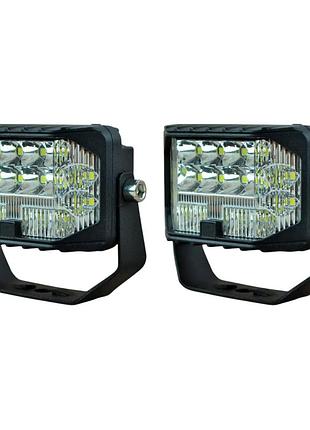 Комплект led фар 63w 6000k прямоугольных (дальний+ближний+желтый свет, 2 шт.)