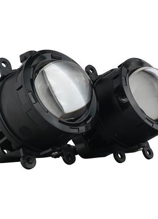 Двухрежимные led птф renault / toyota / mitsubishi / lada 60w бело-желтый свет (3000k/6000k) линзы light x комплект