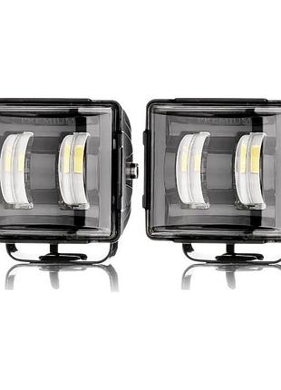 Комплект дополнительных led фар 20w (бело-желтые, 2 шт.)