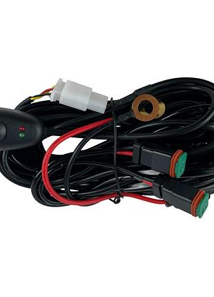 Комплект проводки для подключения 2-х фар led балок dt разъем кнопка реле 12v