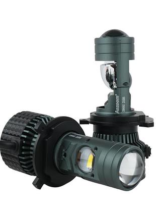 Мини-линзы h4 bi-led aozoom 80w 15000lm 6000k (9-32v легковые/грузовые, четкая стг, 2 шт)