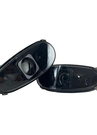 Led протитуманні фари daewoo lanos / sens (ланос) 3 лінзи 60w + дхо (drl) світлодіодні птф light x комплект