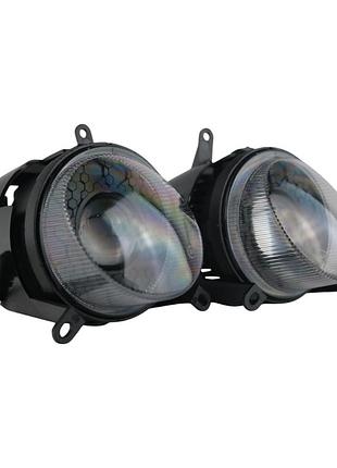 Led протитуманні фари mitsubishi lancer x/10 (лансер 10) 64w лінзовані птф 5000k light x комплект